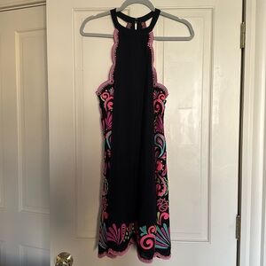 Lily Pulitzer Quinn Dress, Color: Black and Neon size: m